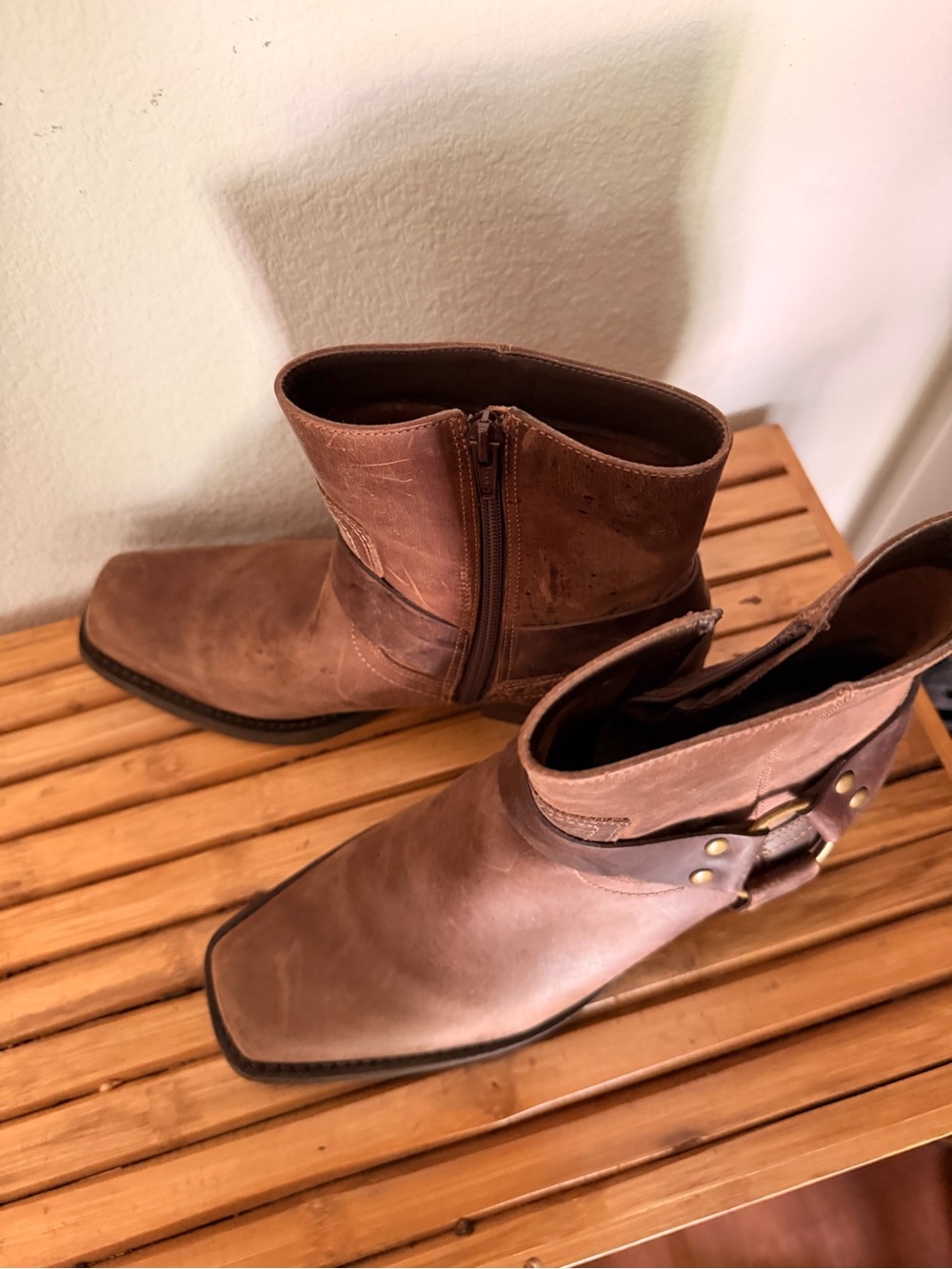 Square toe moto boots - Picture 4 of 13
